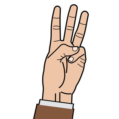 üç parmak el hareketi, vektör illüstrasyonu