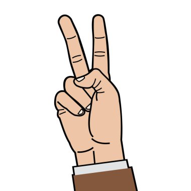 iki parmak el hareketi, vektör illüstrasyonu