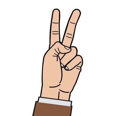 iki parmak el hareketi, vektör illüstrasyonu