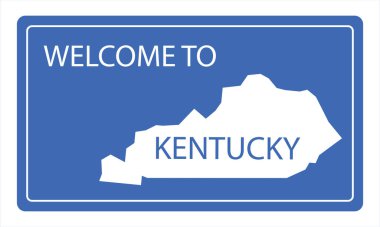 Kentucky yol tabelasına hoş geldiniz, vektör illüstrasyonu 