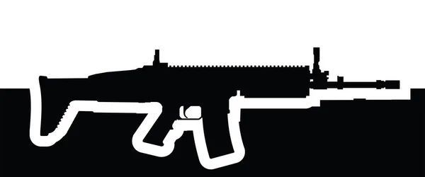 Silhueta Automática Grande Rifle Ilustração Vetor — Vetor de Stock