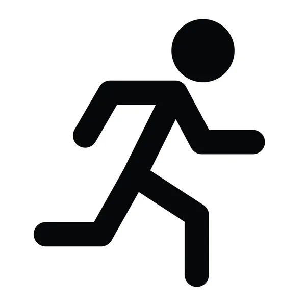 Hombre Corriendo Blanco Negro Ilustración Vectorial — Vector de stock