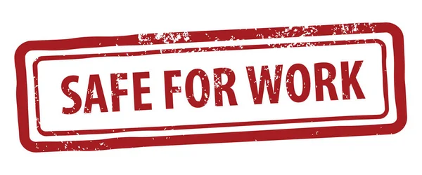仕事のための安全 赤グランジゴムスタンプ ベクトルイラスト — ストックベクタ