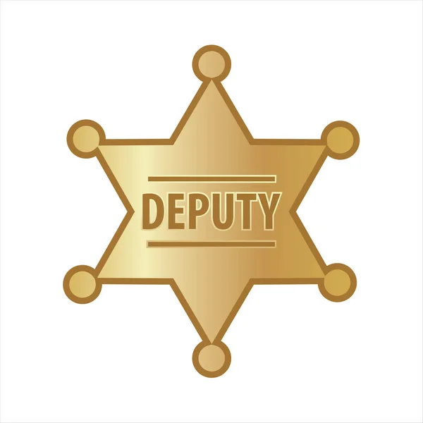Deputy Star Badge Golden Color Vector Illustration — Stock Vector