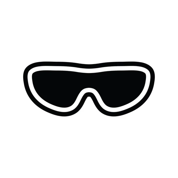 Skibrille Schwarz Weiß Vektorabbildung — Stockvektor