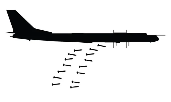 Kampfflugzeug Silhouette Bomber Kampfjet Vektorillustration — Stockvektor