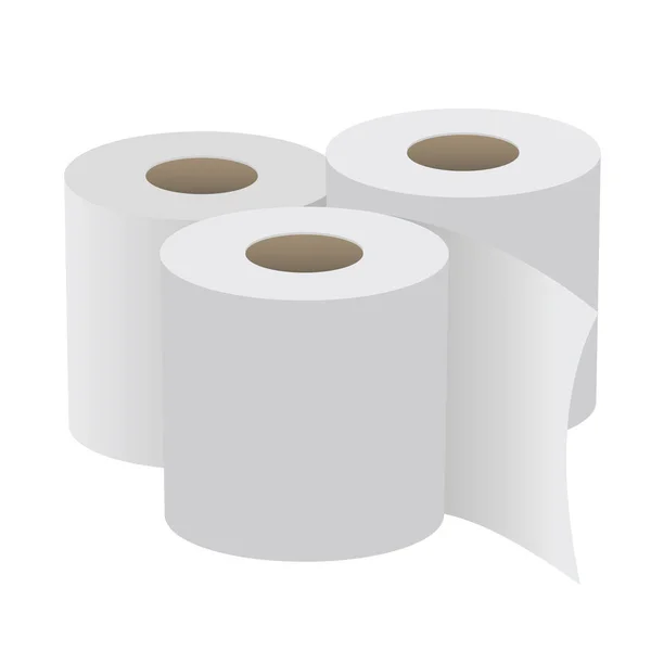 Drei Toilettenpapierrollen Vektorillustration — Stockvektor
