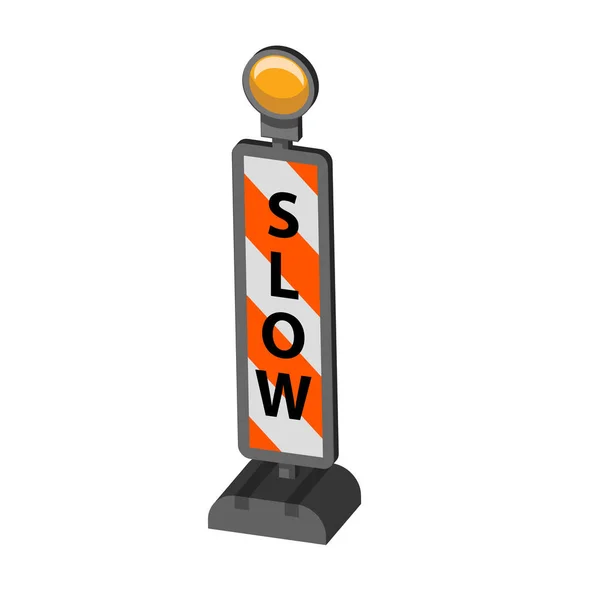 Slow Vertical Panel Road Signalling Vector Illustration — Stock Vector