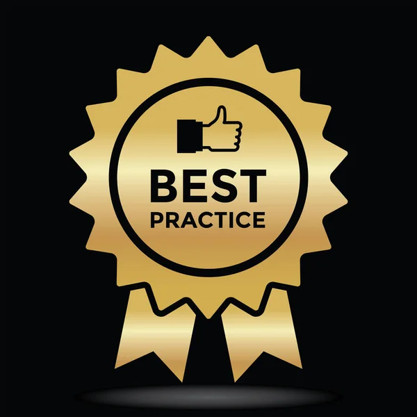 Best Practice Siegel Goldene Collor Vektorabbildung — Stockvektor