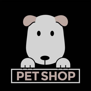 köpek şirin siyah arka plan hayvan dükkânı, web simgesi