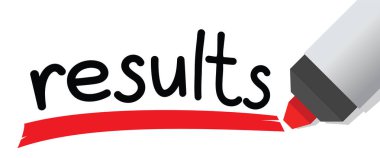 İşaretleyici kalem ve Sonuçlar harfi, web simgesi