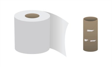 tuvalet kağıdı ve boş tuvalet kağıdı rulosu, ağ simgesi