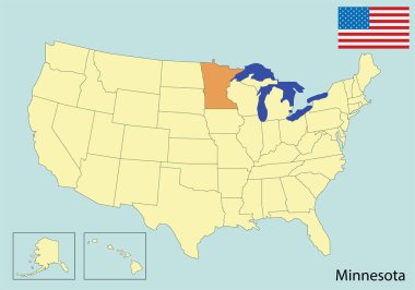 ABD haritası renkleri Minnesota bayrağı