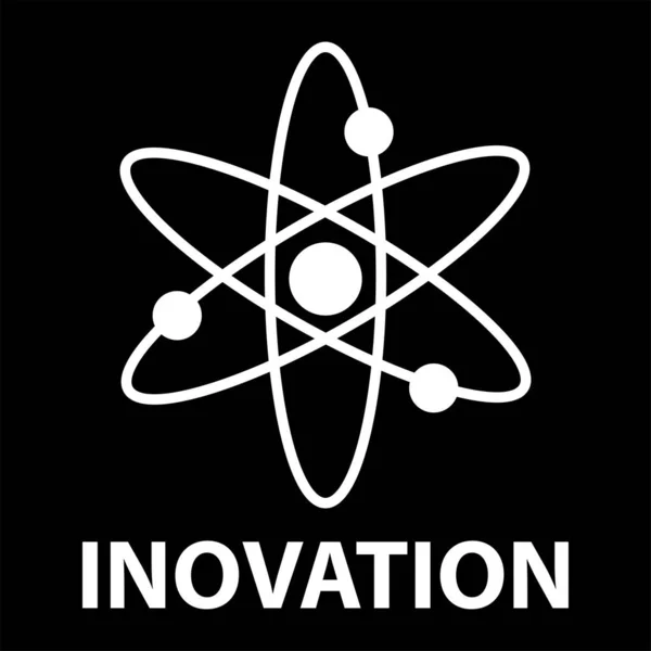 Atom Inovation Negativo Ícone Web — Vetor de Stock
