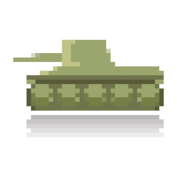 Battle Tank Pixel Web Icon — Stock Vector
