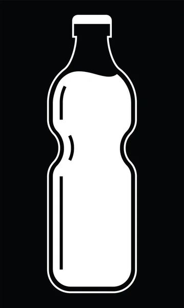 Пляшка Води Простою Кришкою Веб Іконка Негативний — стоковий вектор