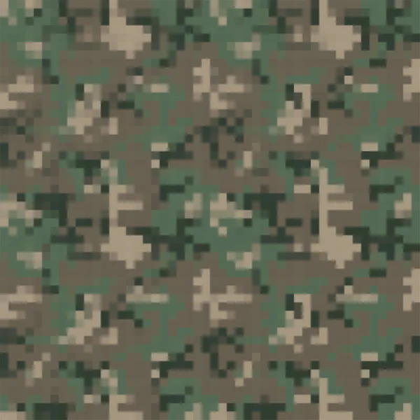 Camouflage Pattern Pixel Background — Stock Vector