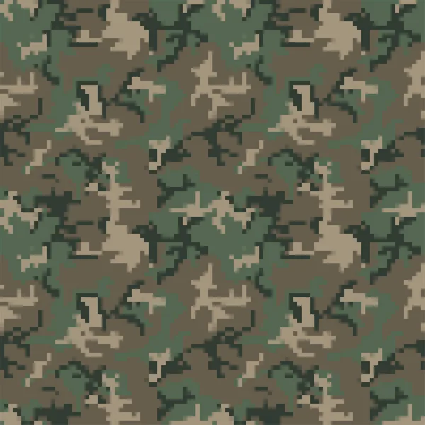 Kamouflage Mönster Pixel Bakgrund — Stock vektor