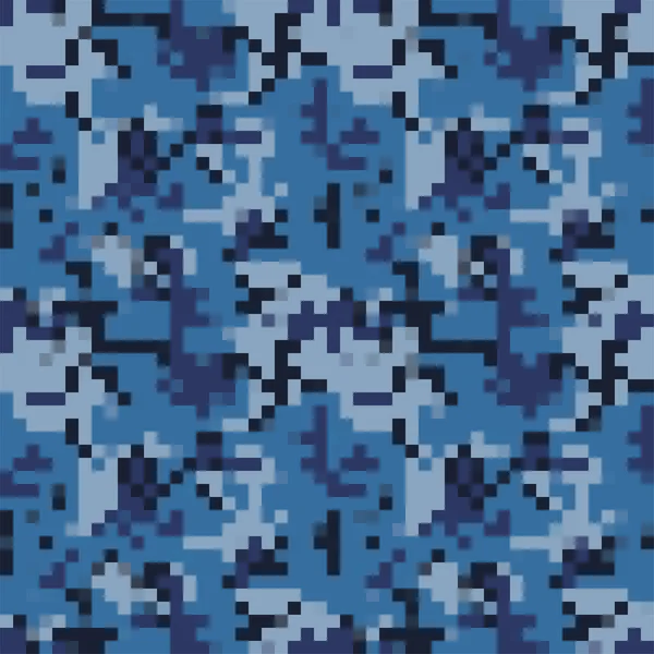 Tarnmuster Blauer Pixel — Stockvektor