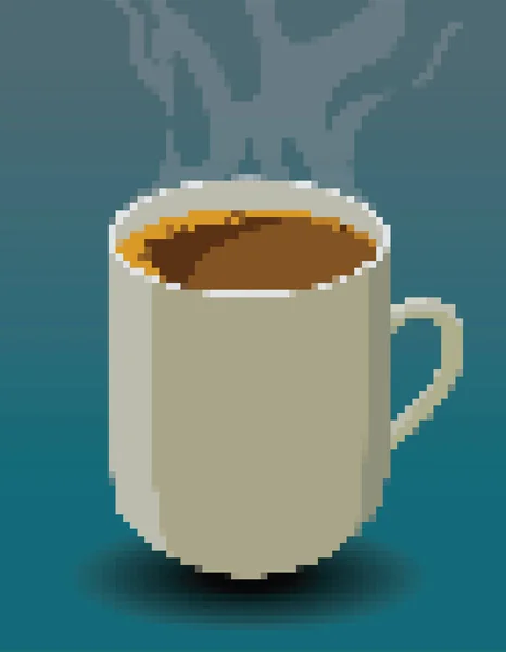 Cofee Cup Pixlel Web Icon — Stock Vector