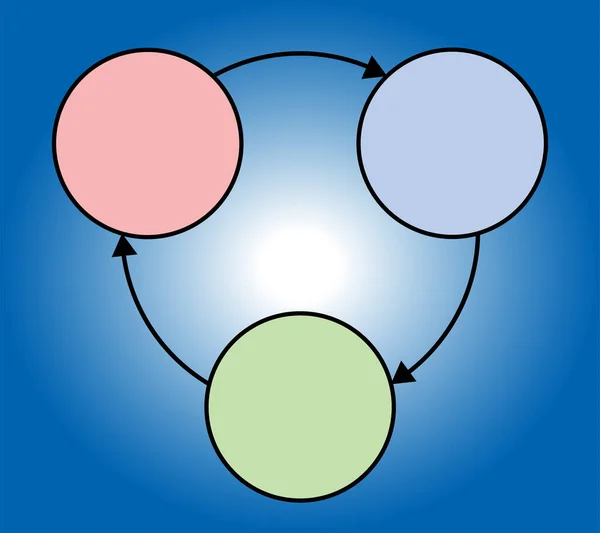 Diagramma Tre Cerchi Icona Web — Vettoriale Stock