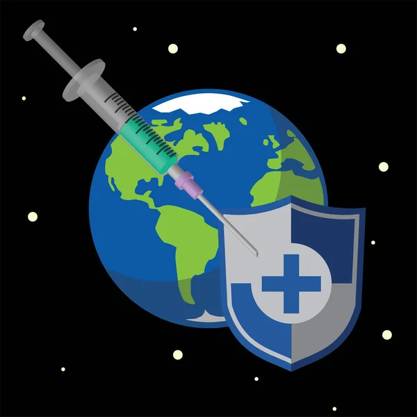 Значок Вакцины Земли — стоковый вектор