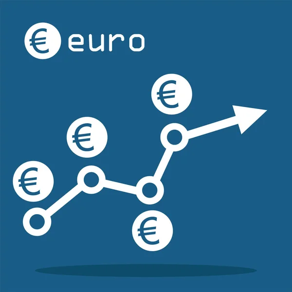 Euro Chart Rise Icon — Stock Vector