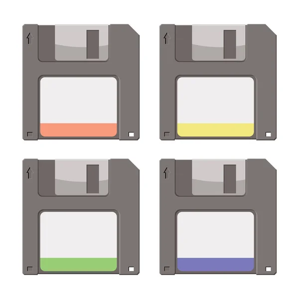 Floppy Dischi Colori Retrò — Vettoriale Stock