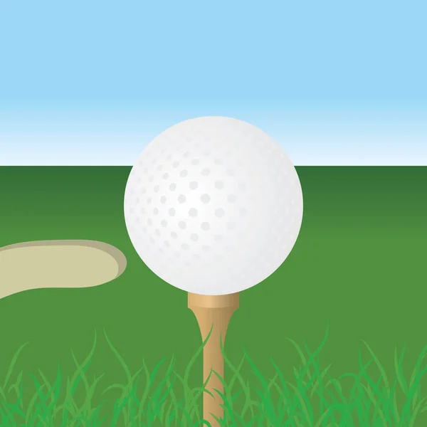Terrain Golf Balle Tee — Image vectorielle