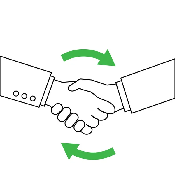 Flechas Lineares Handshake Ícone Web — Vetor de Stock