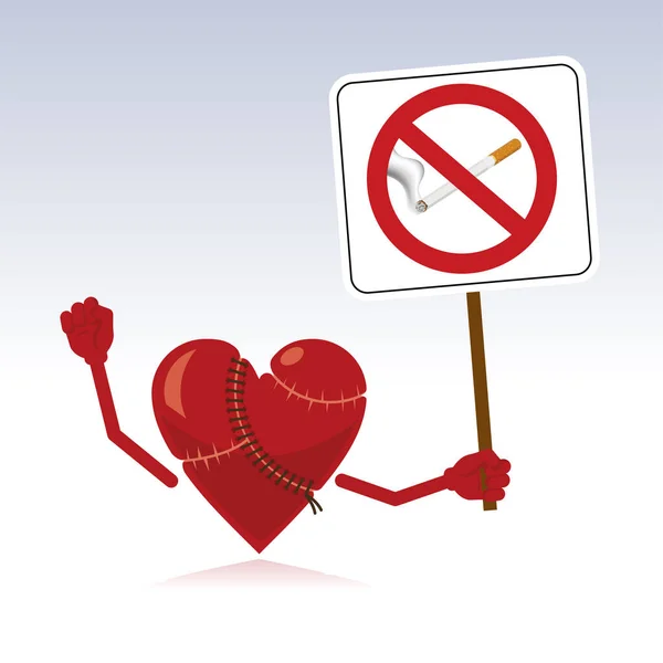 Καρδιά Διαμαρτυρία Τσιγάρο Web Icon — Διανυσματικό Αρχείο