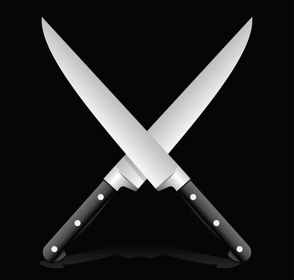 Küchenmesser Auf Schwarzem Hintergrund Web Ikone — Stockvektor