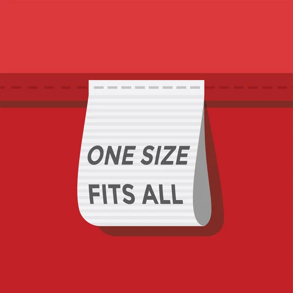 Etikett One Size Fits All Informationen — Stockvektor