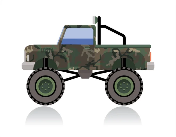 Monster Truck Geschilderd Camouflage Web Icoon — Stockvector