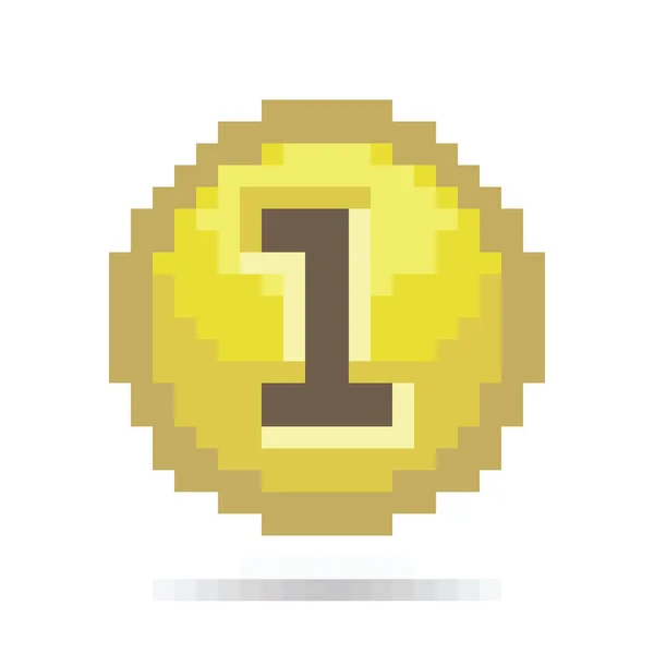 Eine Münze Pixel Web Symbol — Stockvektor