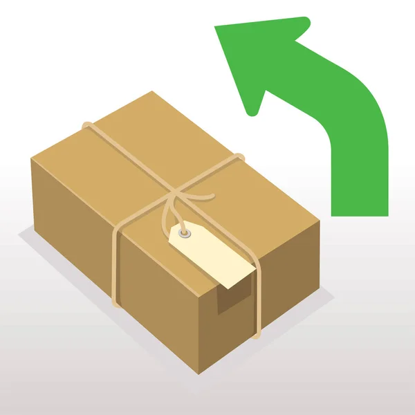 Parcel Package Return Arrow Web Icon — Stock Vector