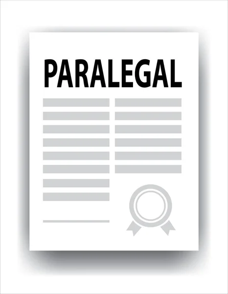 Papier Mit Schriftzug Paralegal Web Symbol — Stockvektor