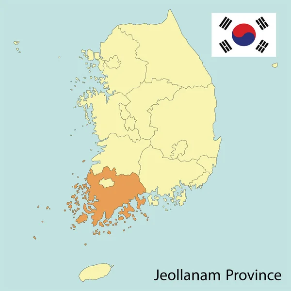 Korea Provinces Jeollanam — Stock Vector