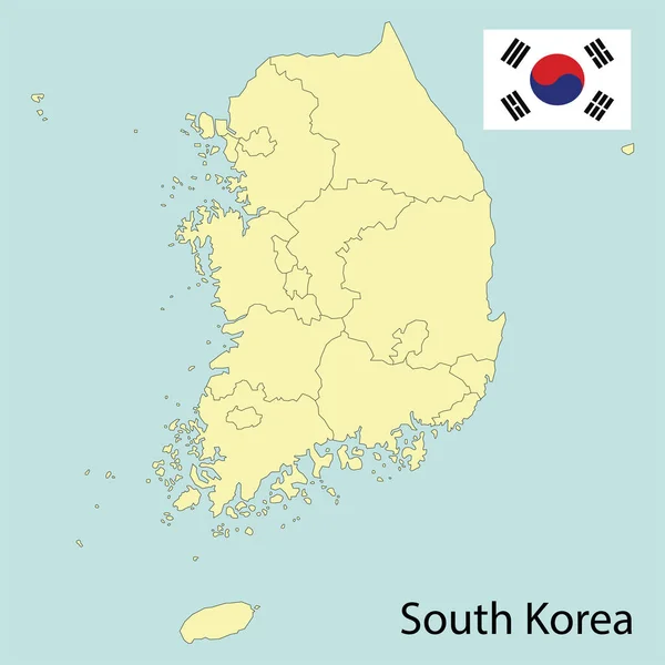 Soutth Korea Provinser Karta — Stock vektor