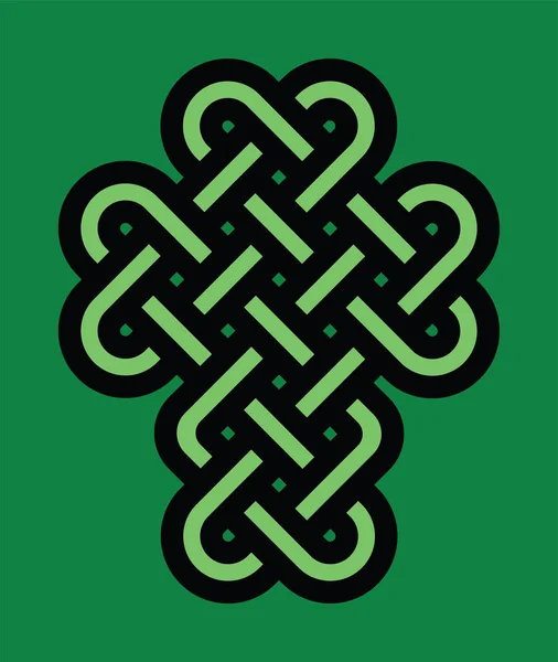 Solomons Κόμπο Μαύρο Celtic Σταυρό Πράσινο Φόντο Εικονίδιο Web — Διανυσματικό Αρχείο