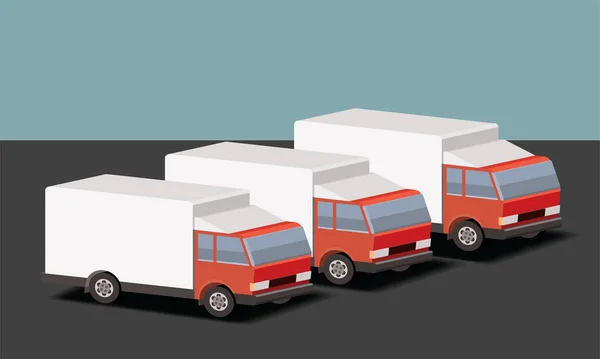 Tres Camiones Icono Web — Vector de stock