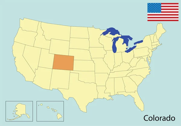 Abd Harita Renkleri Colorado Bayrağı — Stok Vektör