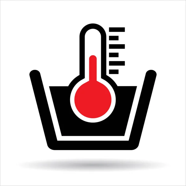 Ciotola Dell Acqua Con Icona Temperatura Calda — Vettoriale Stock