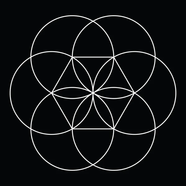 Геометричний Круглий Орнамент Чорний Фон Векторні Ілюстрації — стоковий вектор