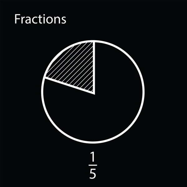 Bruchkuchen Ein Fünftel Mathematik Vektorillustration — Stockvektor