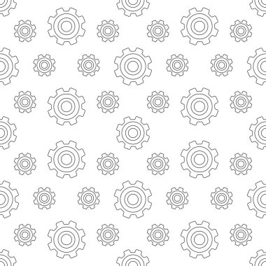 Cogwheel dikişsiz desen, vektör illüstrasyonu 