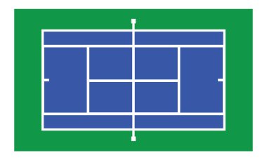 zor tenis kortu, basit konsept, vektör illüstrasyonu