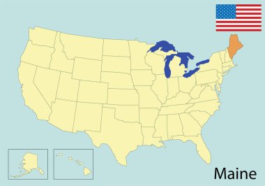 Birleşik Devletler haritasının vektör illüstrasyonu