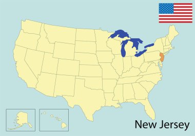 Birleşik Devletler haritasının vektör illüstrasyonu