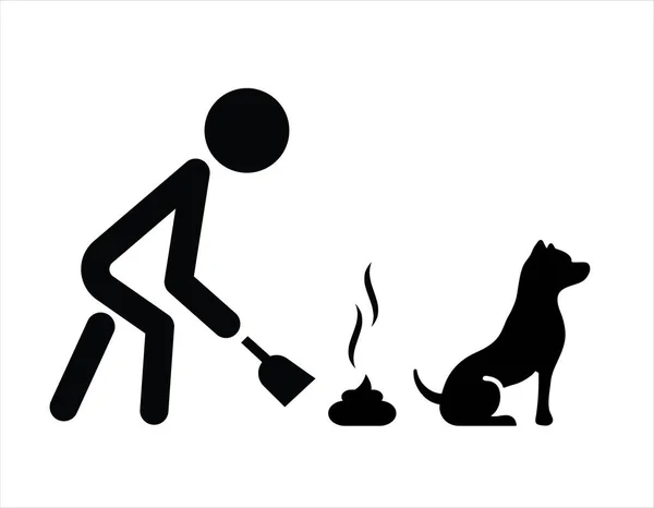 Evcil köpeğinizin arkasını temizleyin, siyah beyaz, vektör illüstrasyonu